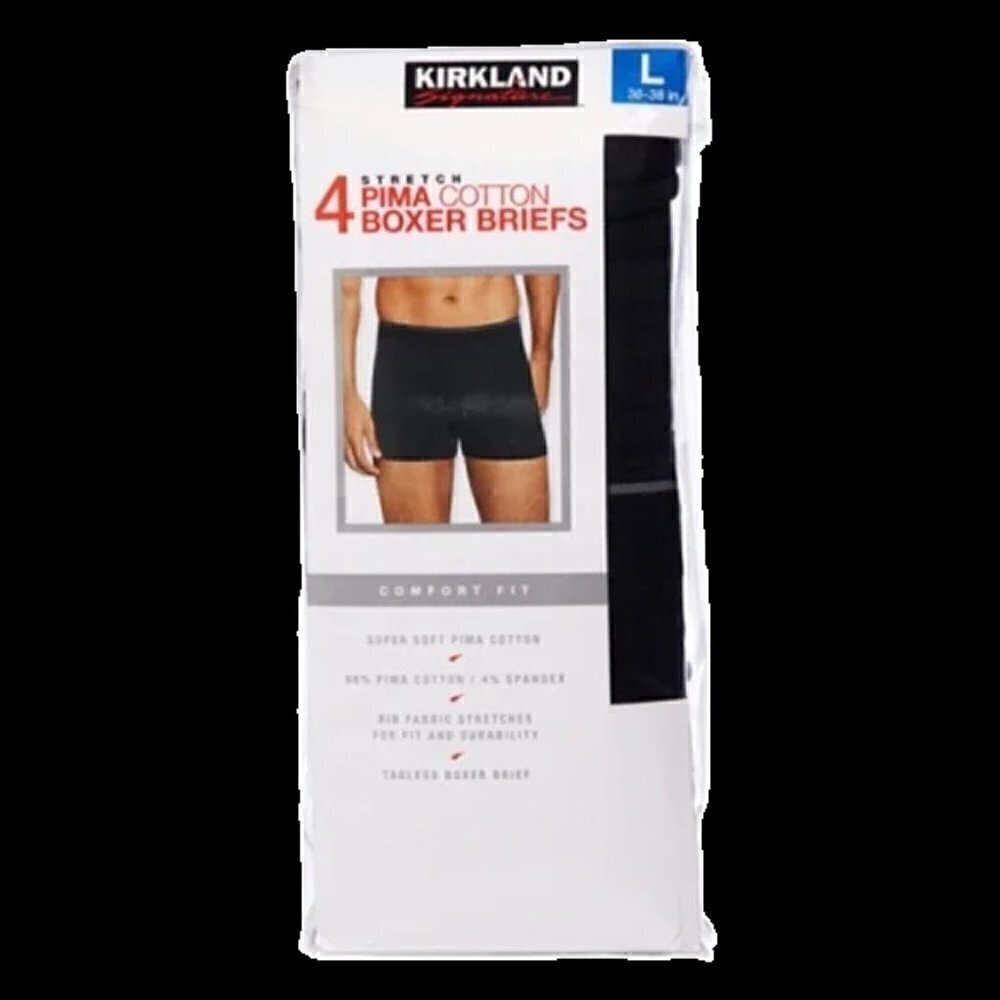 NWT! 4-pack Kirkland Signature Men's Boxer Brief - Size Large